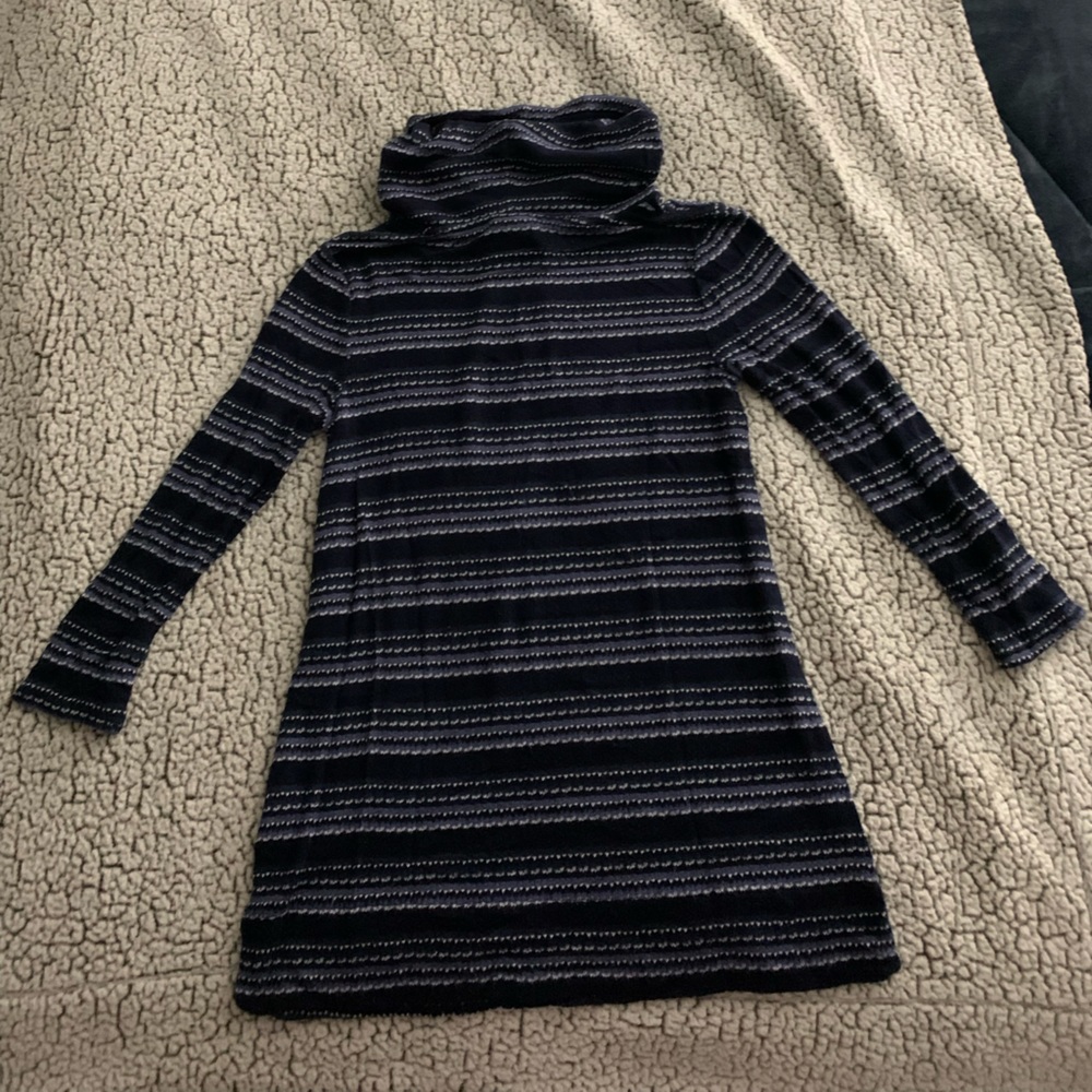 Cozy, fashionable sweater with cowl neck and drawstrings. Dress up or down! XS